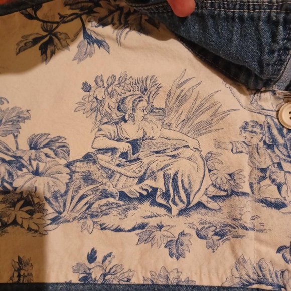 Vintage toile pattern button up blouse - Picture 2 of 5